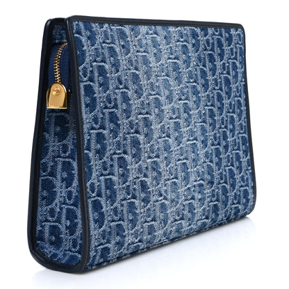 Christian Dior Denim Jacquard Oblique 30 Montaigne Dea Pouch  Blue 3 of 7