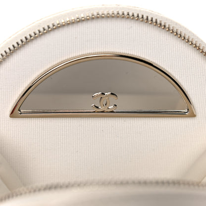 Chanel Caviar Quilted Round Handle With Care Vanity With Chain White 8 of 11