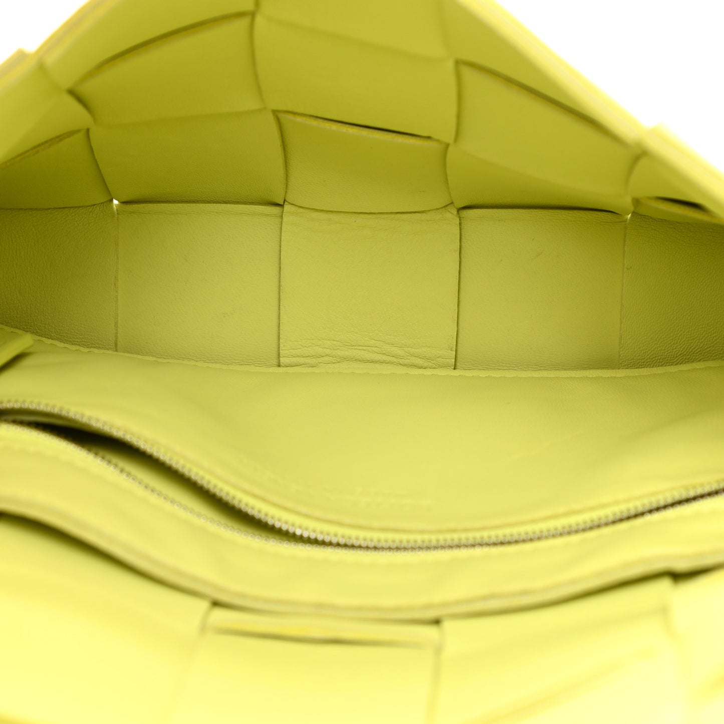 Lambskin Maxi Intrecciato Cassette Crossbody Bag Acid Kiwi