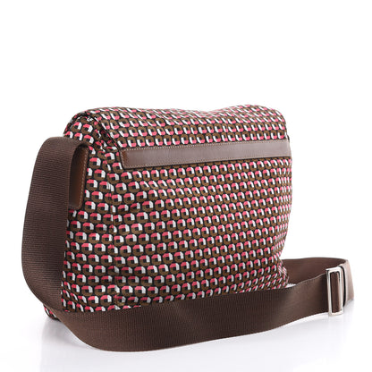 Prada Tessuto Nylon Saffiano Otta Print Messenger Bag Rosa 3 of 9