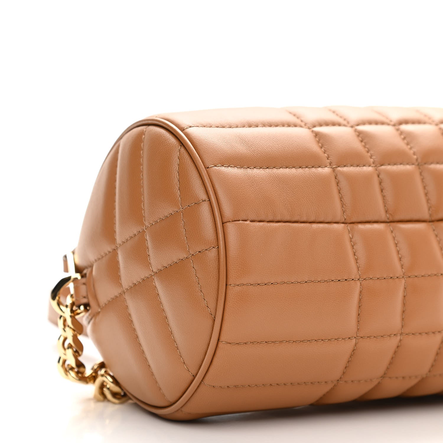 Burberry Lambskin Quilted Lola Barrel Bag Maple Brown 5 of 12