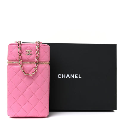 Chanel Caviar Quilted Phone Holder With Chain Pink 11 of 11