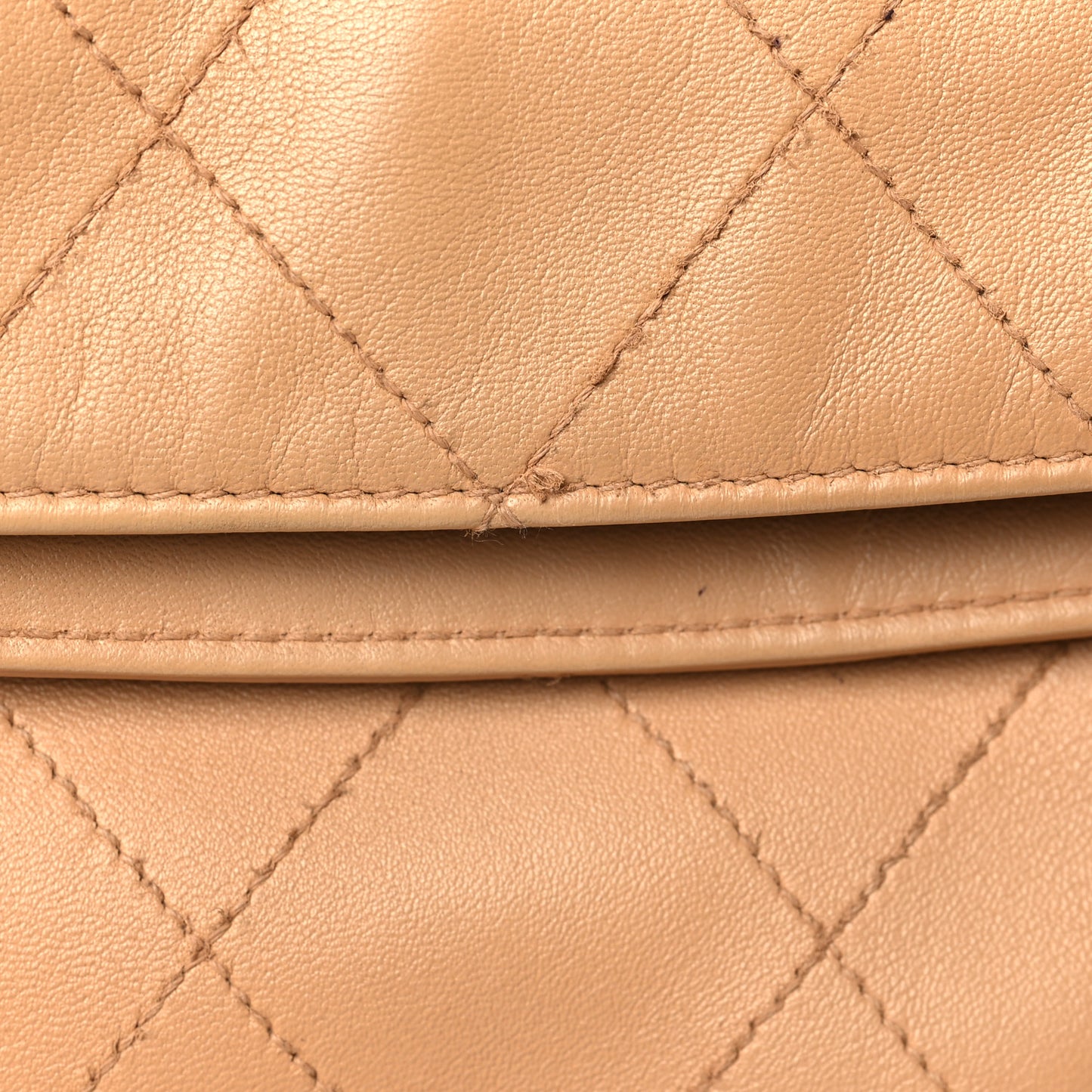 Lambskin Stitched Medium Ultimate Soft Tote Beige