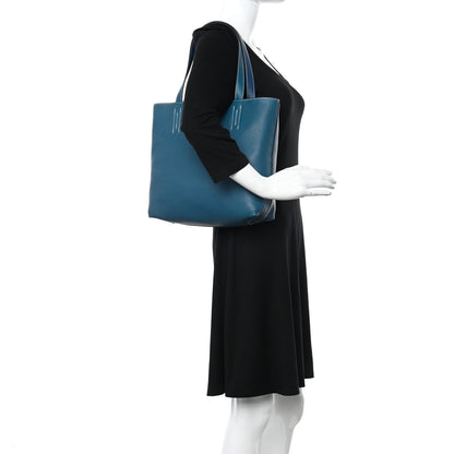 Hermes Taurillon Clemence Double Sens 36 Reversible Tote Bleu Sapphire Izmir 2 of 18