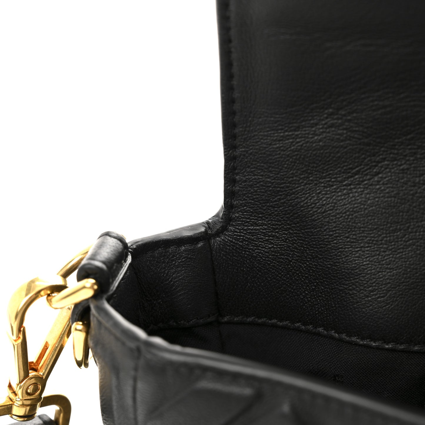 Nappa FF 1974 Embossed Large Baguette Black