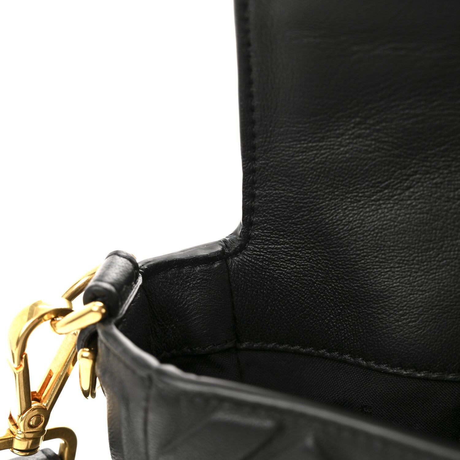 Fendi Nappa FF 1974 Embossed Large Baguette Black 10 of 11