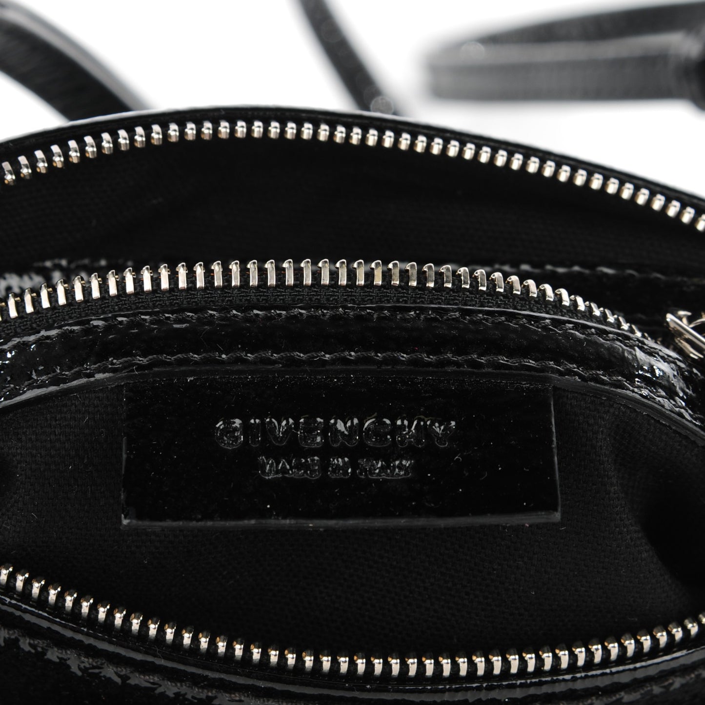 Crinkled Patent Goatskin Mini Pandora Black