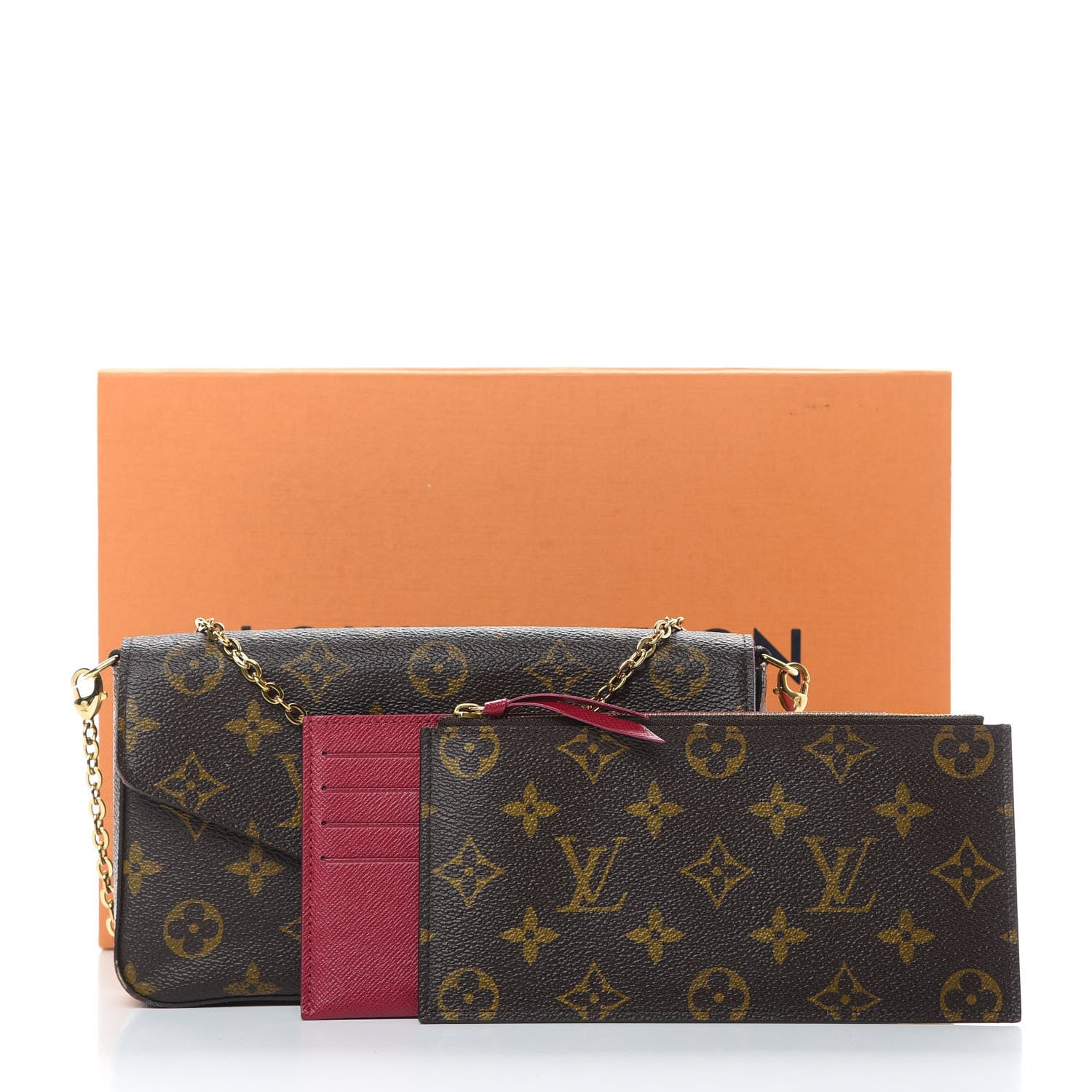Louis Vuitton Monogram Pochette Felicie Chain Wallet Fuchsia 18 of 18
