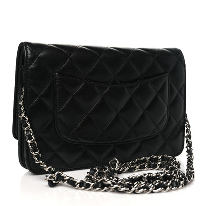 Chanel Lambskin Quilted Wallet On Chain WOC Black 3 of 12