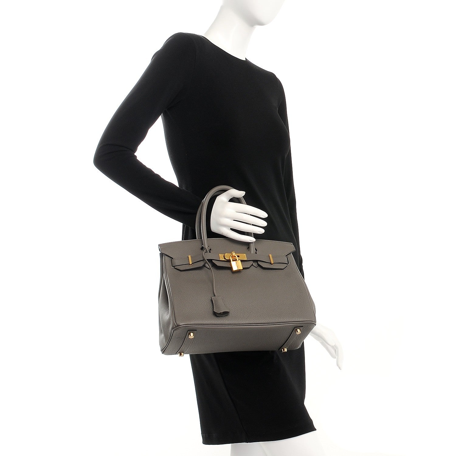 Hermes Taurillon Clemence Birkin 30 Etain 2 of 34