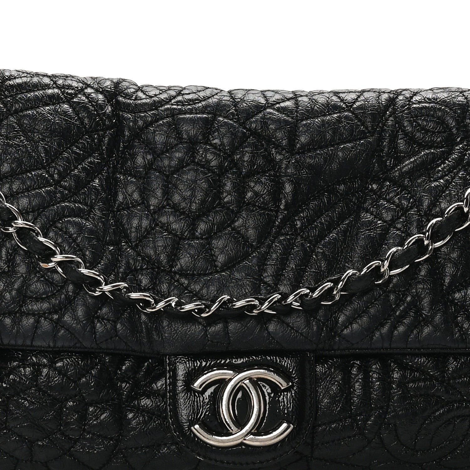Chanel Vinyl Graphic Edge Flap Black 8 of 10