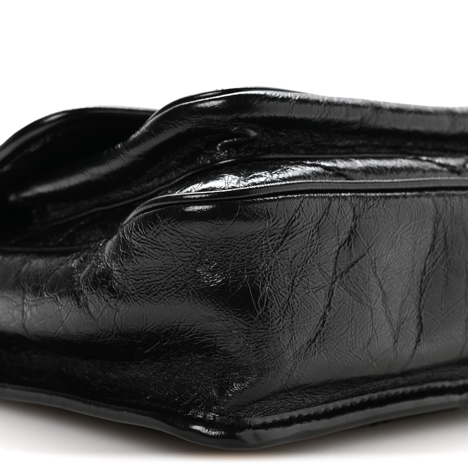 Saint Laurent Crinkled Calfskin Matelasse Monogram Baby Niki Chain Satchel Black 8 of 10