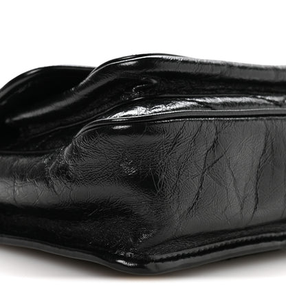 Saint Laurent Crinkled Calfskin Matelasse Monogram Baby Niki Chain Satchel Black 8 of 10