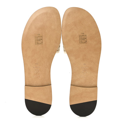 Christian Dior Calfskin Lambskin Micro Cannage D-Lane Flat Slide Sandals 39 Light Ecru 6 of 10