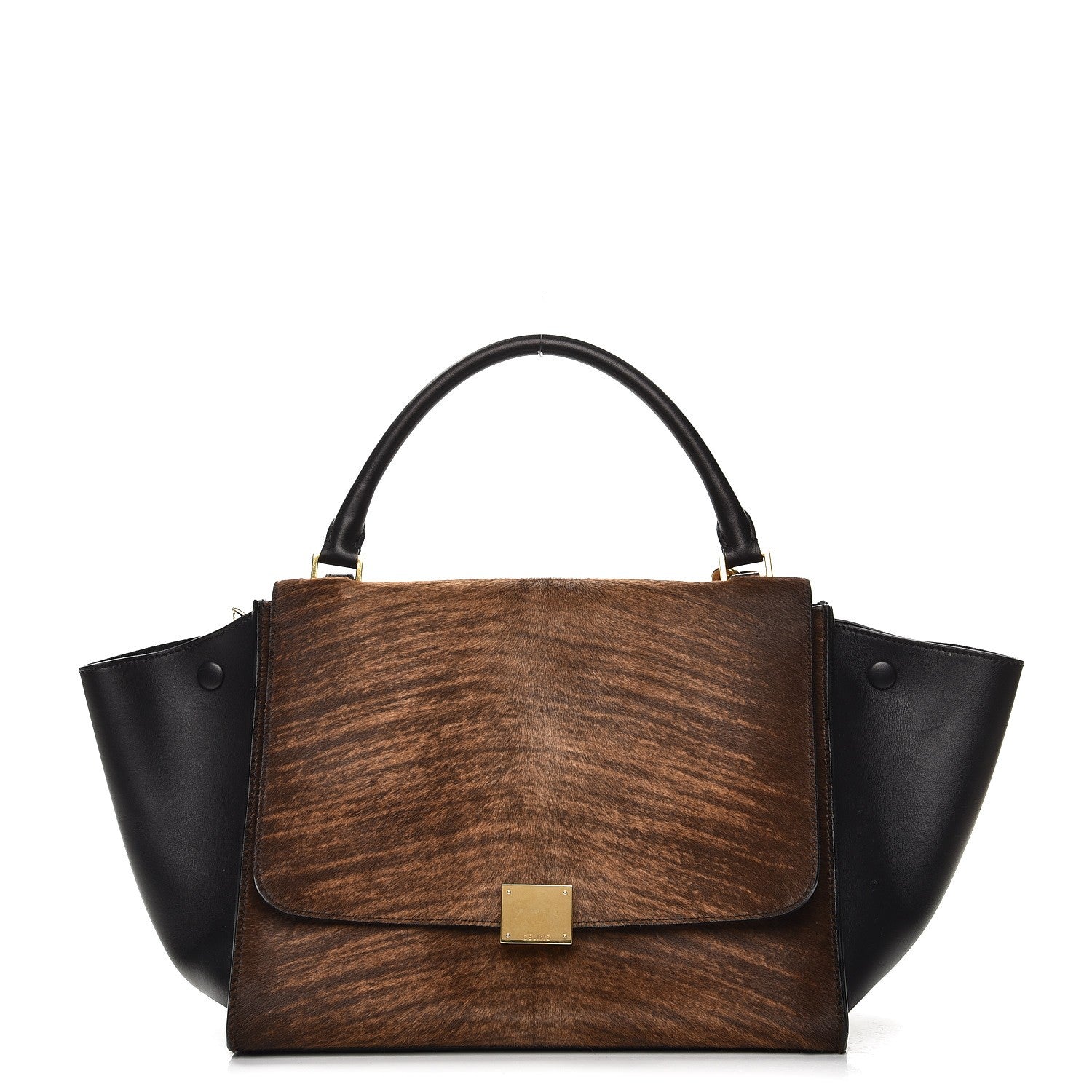 Celine Shaded Pony Hair Calfskin Medium Trapeze Brown 1 of 12