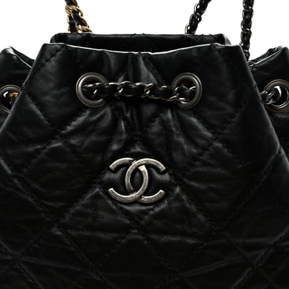 Chanel Aged Calfskin Quilted Small Gabrielle Backpack Black 8 of 10