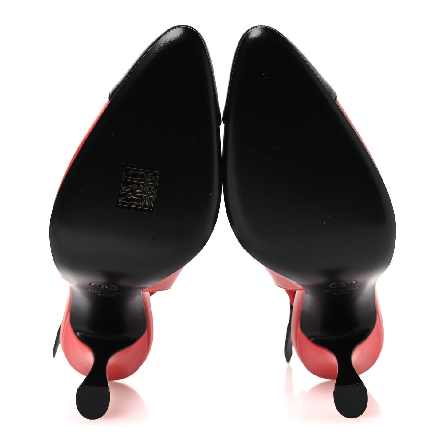 Lambskin Slingback Pumps 40.5 Black White