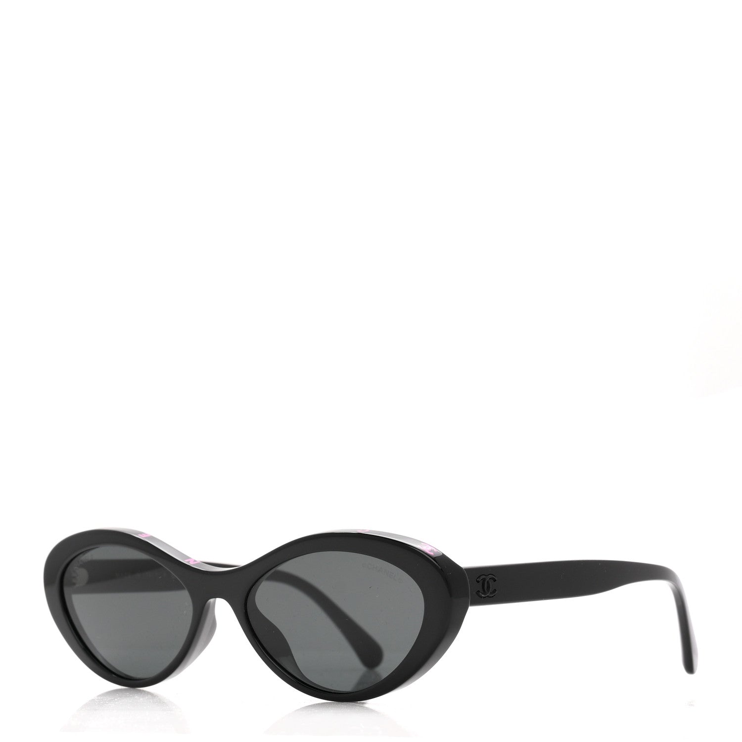 Chanel Acetate Oval Sunglasses 5416-A Black Pink 1 of 8