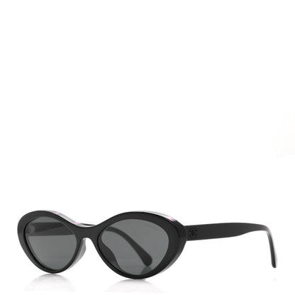 Chanel Acetate Oval Sunglasses 5416-A Black Pink 1 of 8