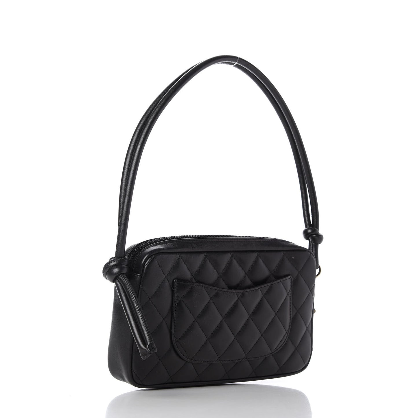 Calfskin Quilted Cambon Pochette Black White