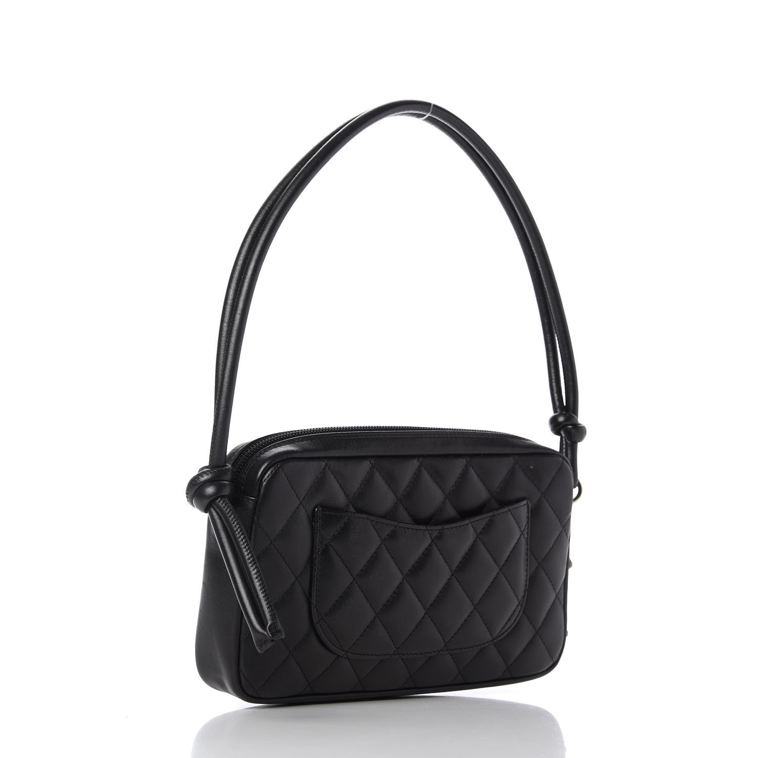 Chanel Calfskin Quilted Cambon Pochette Black White 3 of 11