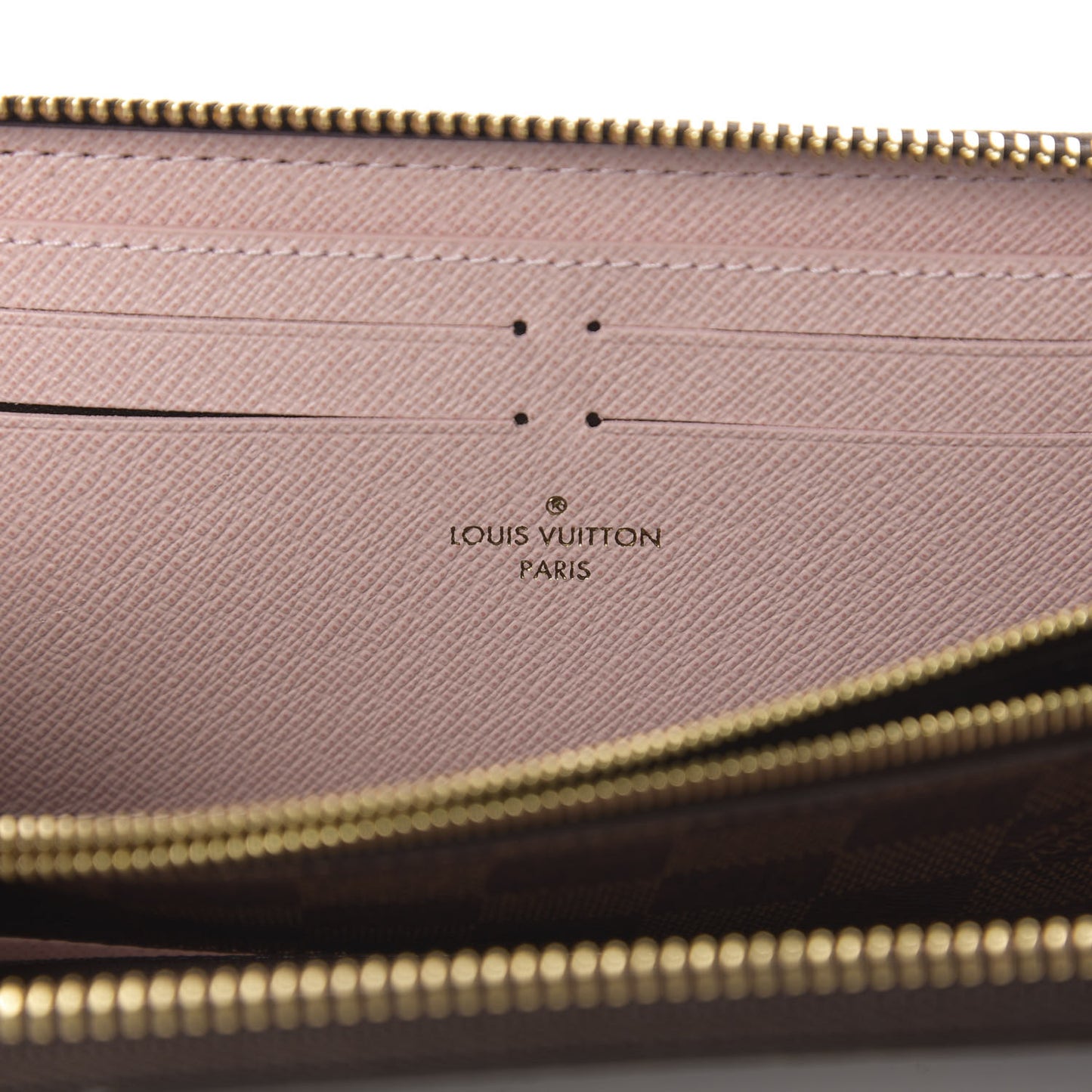 Damier Ebene Clemence Wallet Rose Ballerine