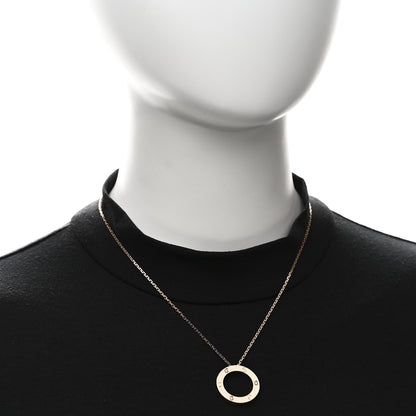 Cartier 18K Pink Gold 3 Diamonds LOVE Pendant Necklace 2 of 7