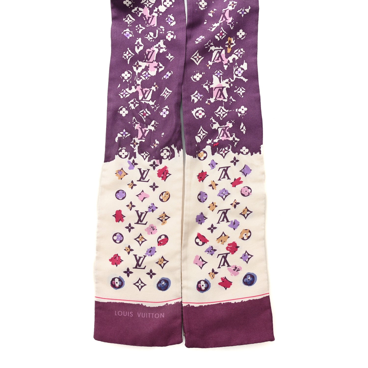 Louis Vuitton Silk Monogram Splash Bandeau Purple 2 of 4