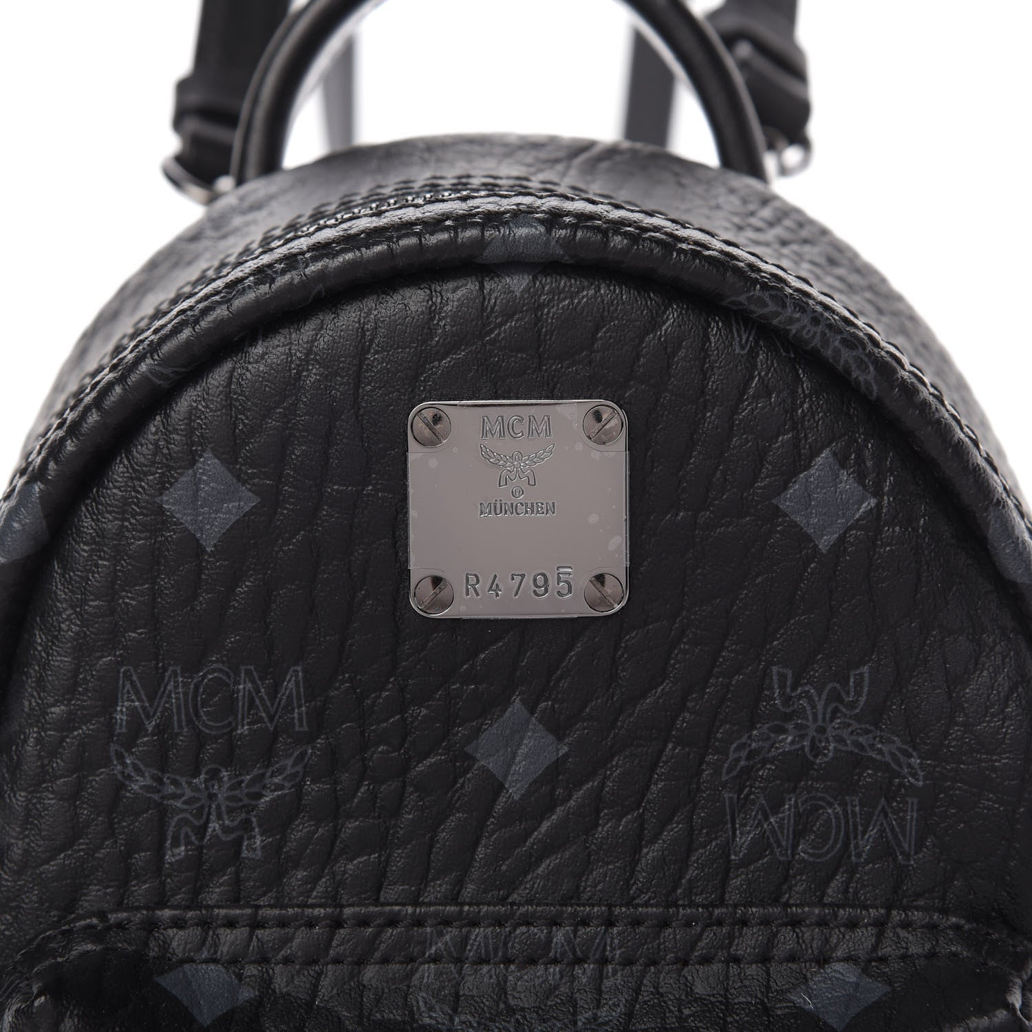 MCM Visetos Side Stud X-Mini Stark Bebe Boo Backpack Black 9 of 9