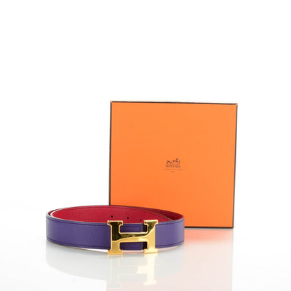 Hermes Epsom Swift 32mm H Belt 80 Rubis Iris 8 of 8
