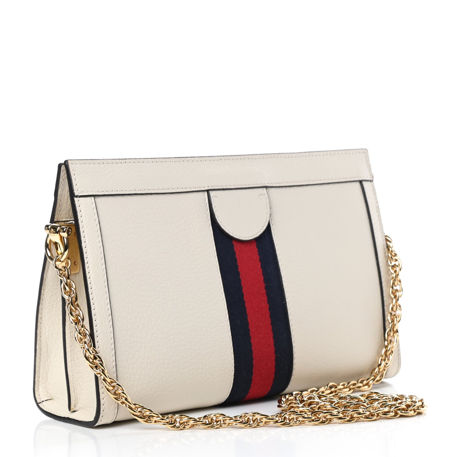 Gucci Textured Calfskin Web Small Ophidia Chain Shoulder Bag Mystic White 3 of 12