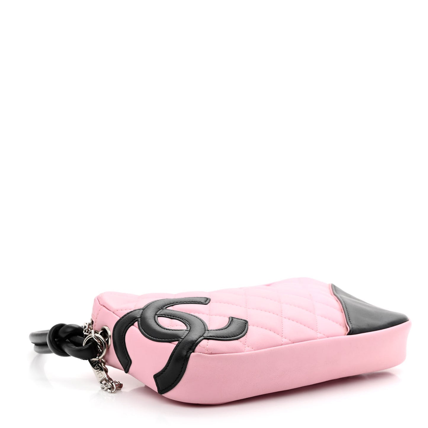 Calfskin Quilted Cambon Pochette Pink Black
