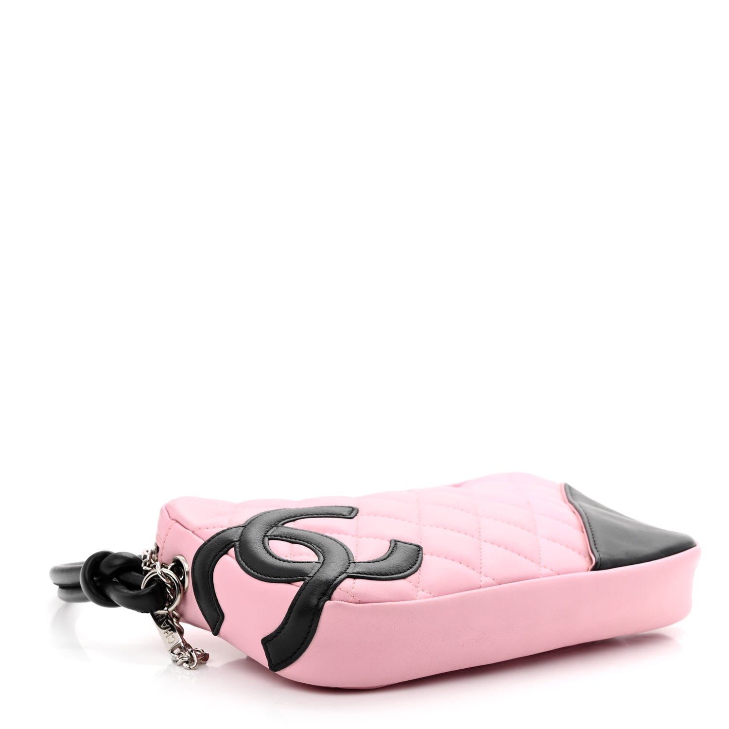 Chanel Calfskin Quilted Cambon Pochette Pink Black 4 of 12
