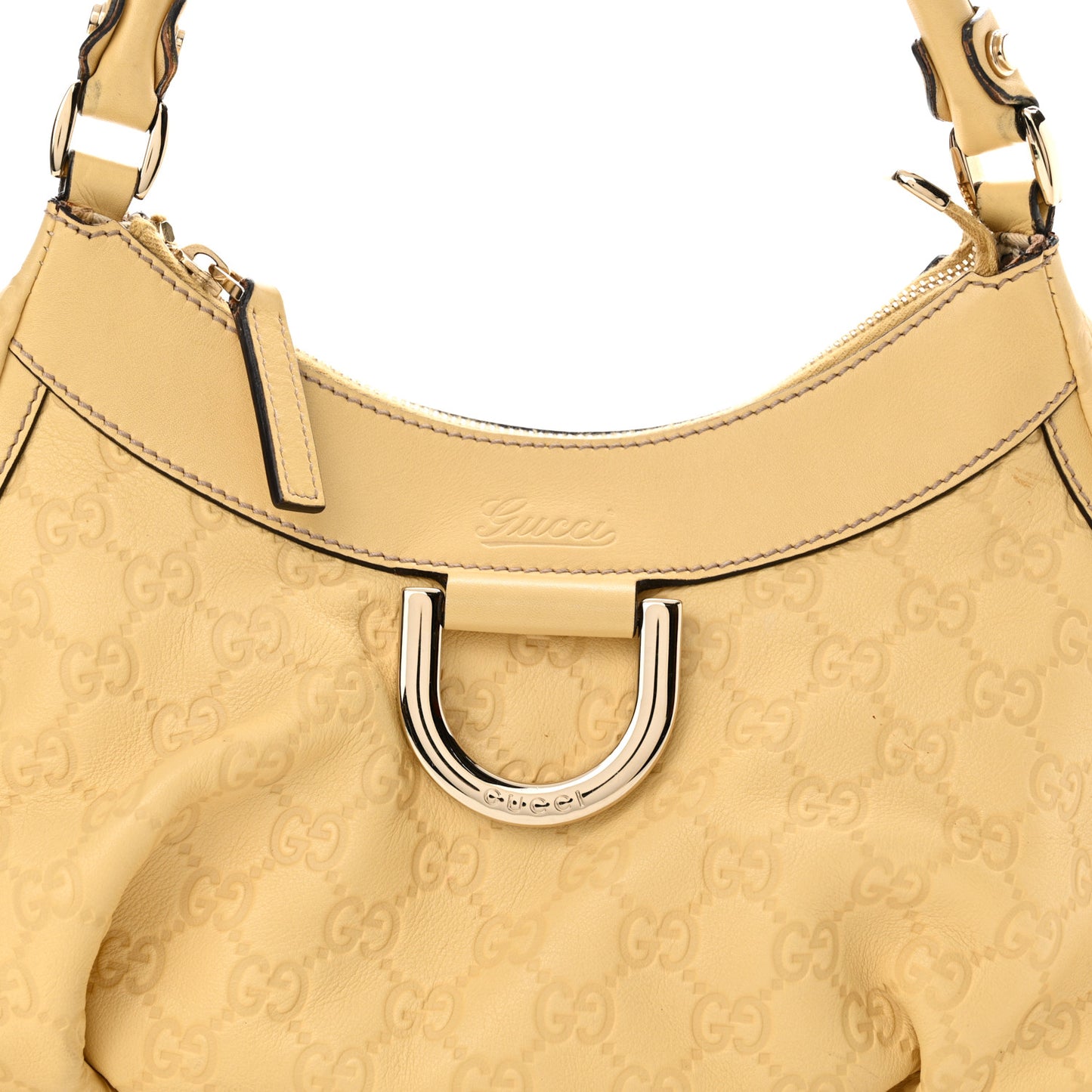 Guccissima Small D Gold Ring Shoulder Bag Yellow