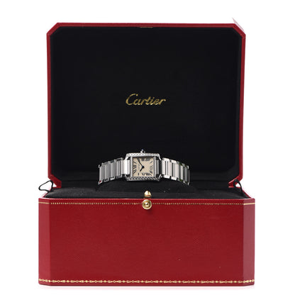 Cartier Stainless Steel Diamond Bezel 20mm Tank Francaise Quartz Watch 6 of 6