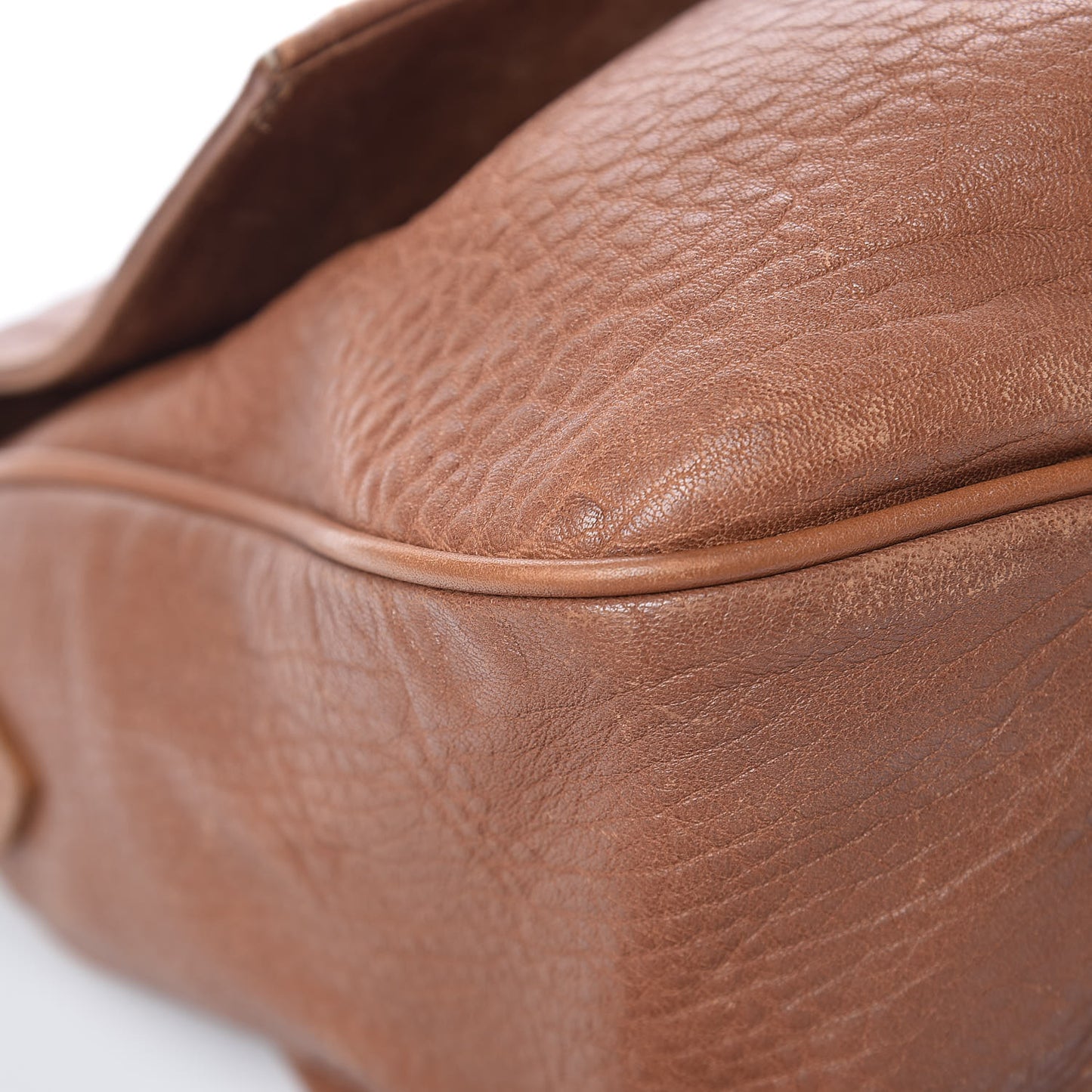 Crinkled Lambskin Mia Shoulder Flap Camel