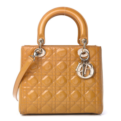 Christian Dior Patent Cannage Medium Lady Dior Beige 1 of 6