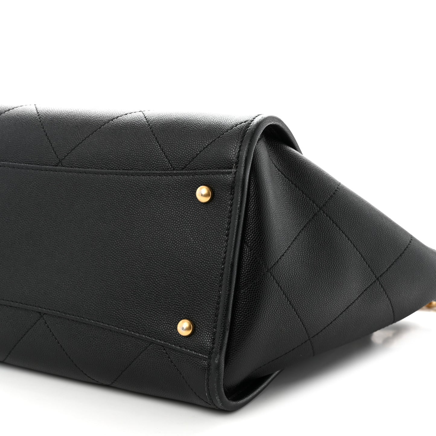 Caviar Stitched Pocket CC Large Tote Black