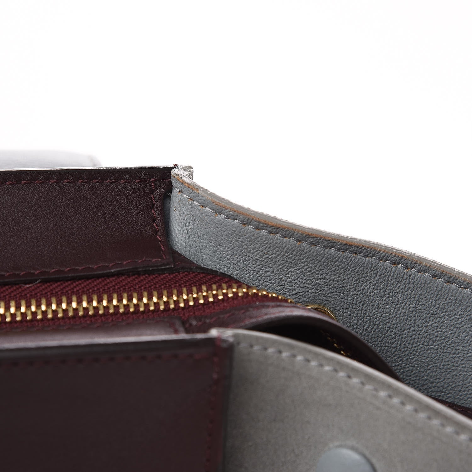Celine Smooth Calfskin Suede Medium Tri-Color Trapeze Dark Grey 13 of 17