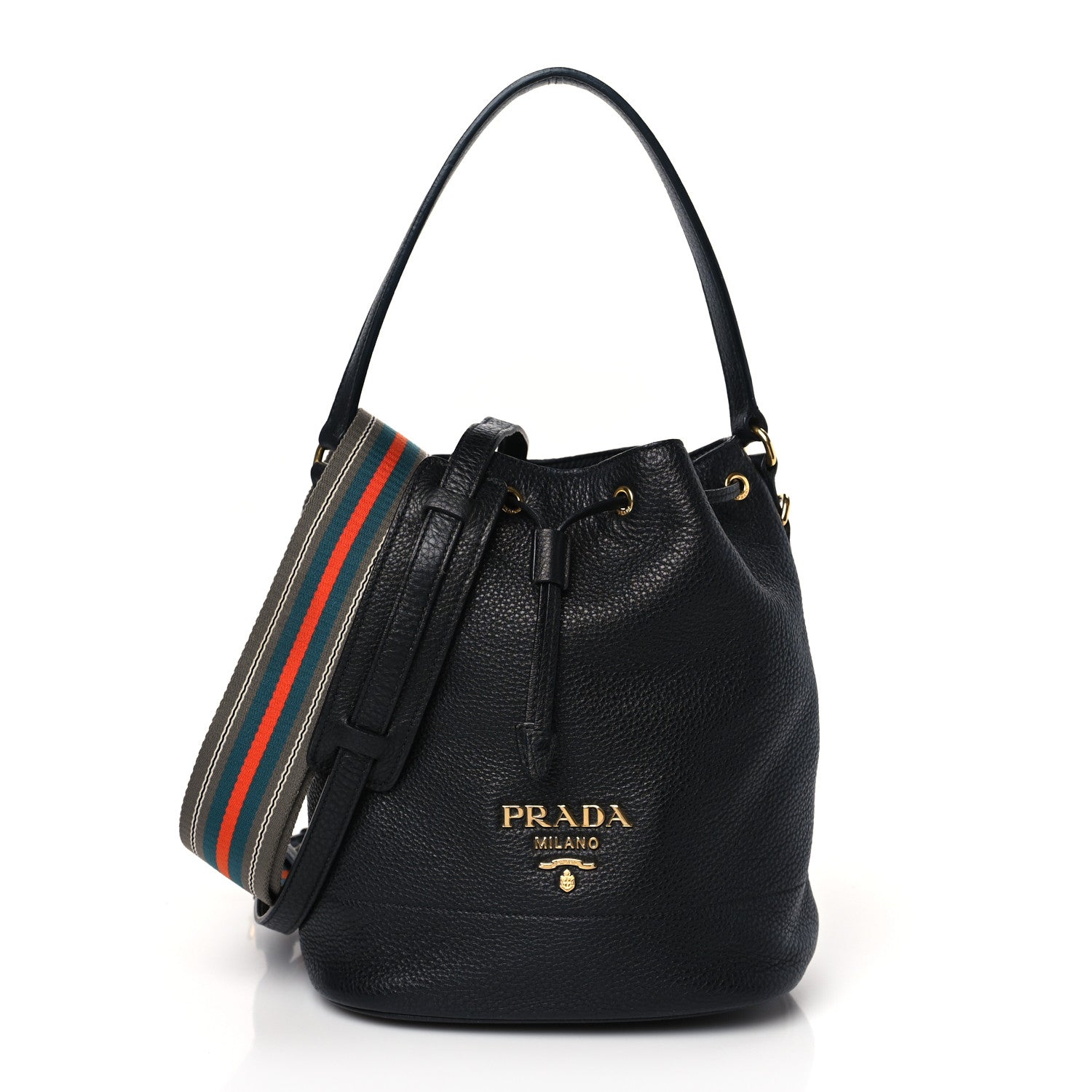 Prada Vitello Daino Bucket Bag Black 1 of 9
