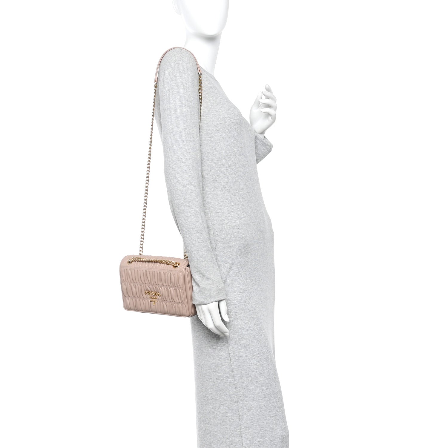 Prada Nappa Gaufre Flap Cipria 2 of 9