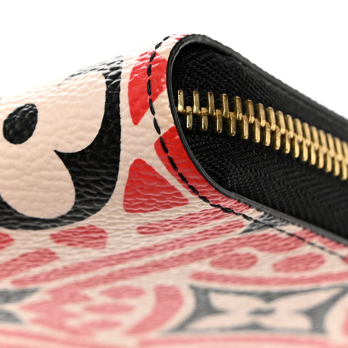 Monogram Giant Crafty Zippy Wallet Creme Rouge Black