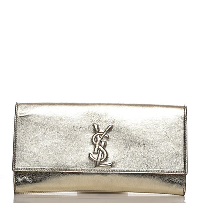 Saint Laurent Metallic Textured Calfskin Small Belle De Jour Clutch Light Gold 1 of 7