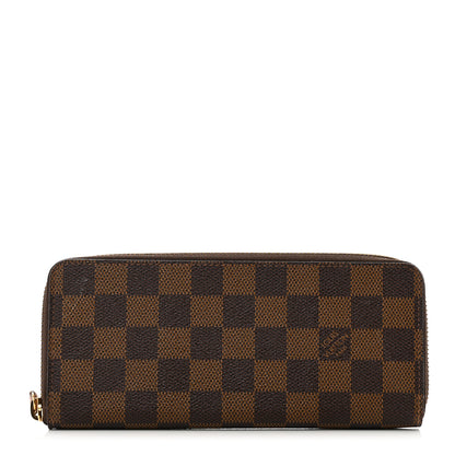 Louis Vuitton Damier Ebene Clemence Wallet Rose Ballerine 1 of 7