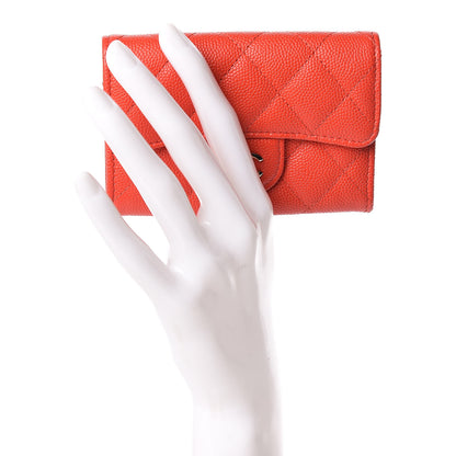 Chanel Caviar Quilted Flap Card Holder Red 2 of 9
