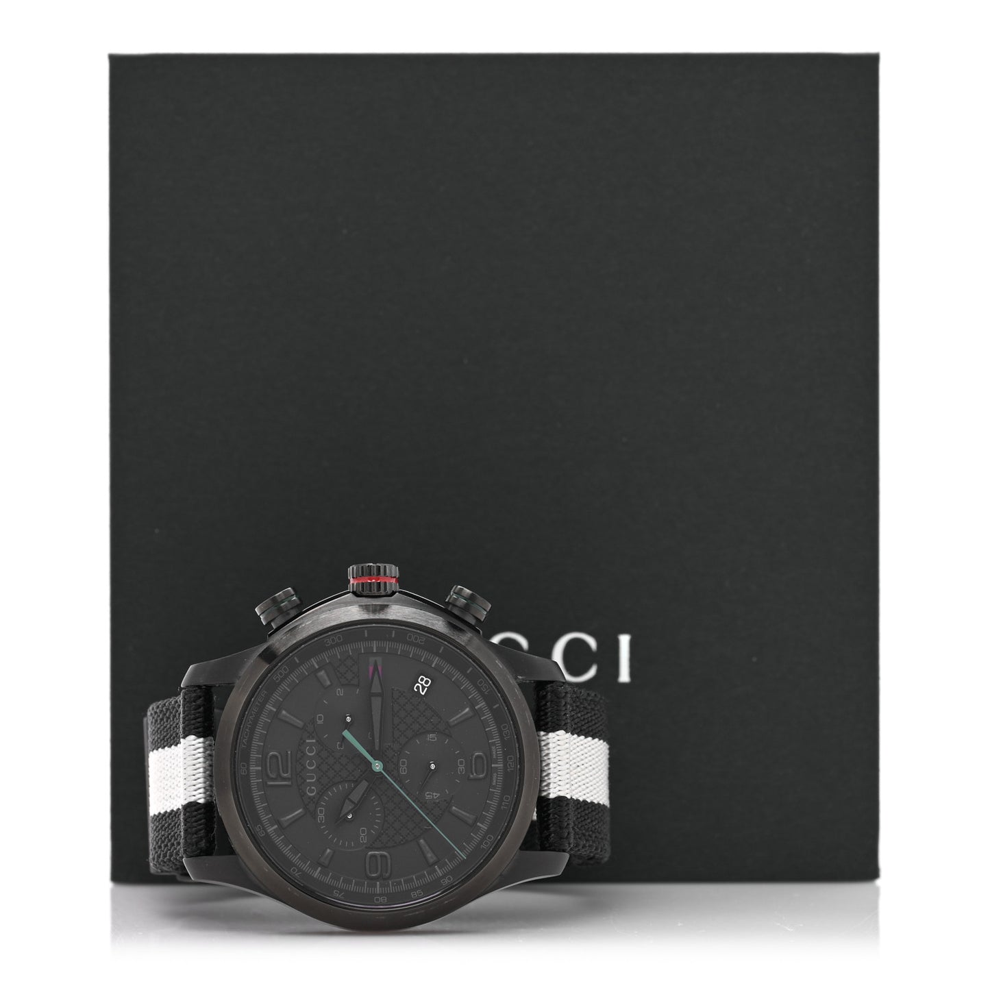 Stainless Steel Nylon 44mm G-Timeless Chronograph Quartz Watch Black