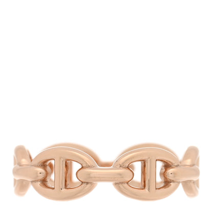 Hermes 18K Rose Gold PM Chaine d'Ancre Enchainee Ring 53 6.5 1 of 5