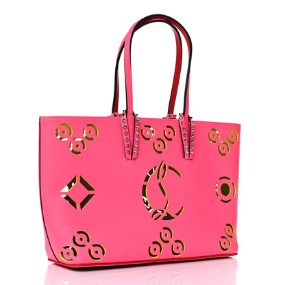 Christian Louboutin Calfskin Loubinthesky Perforated Cabata Tote Fiesta 4 of 12