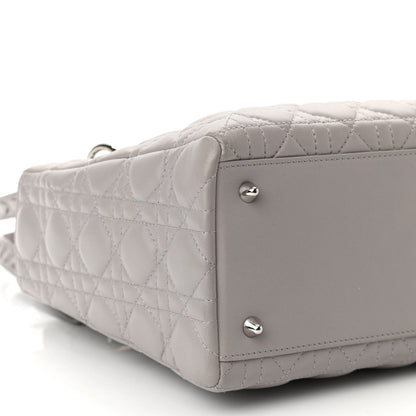 Christian Dior Lambskin Cannage Medium Lady Dior Grey 9 of 10