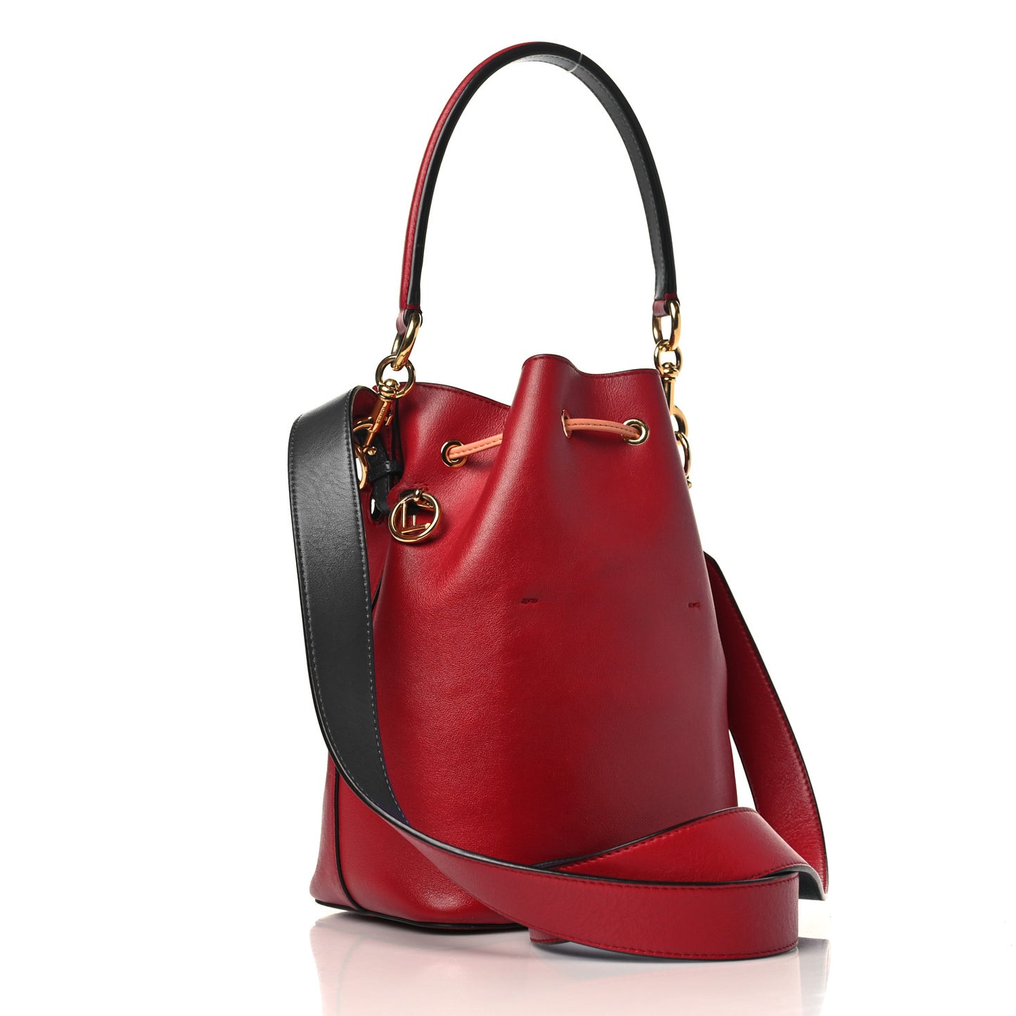 Vitello Grace F is Fendi Stamp Patch Perforated Small Mon Tresor Bucket Bag Fragola